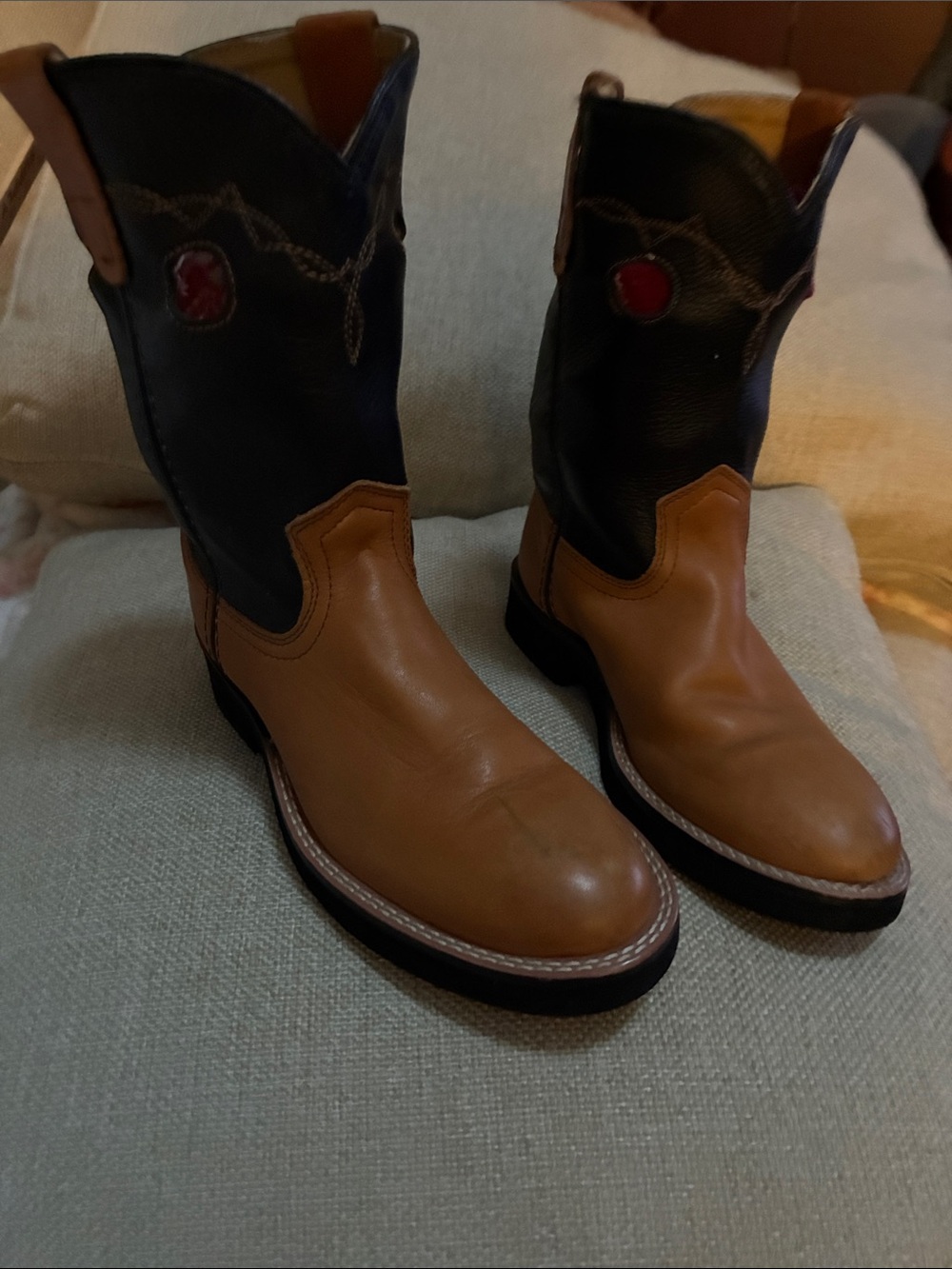 Dan Post Two-Tone Brown and Black Kids Western Boots